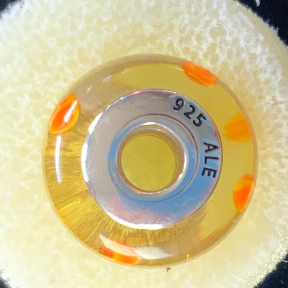 Authentic Pandora Sterling Silver & Yellow & Orange Murano Glass Charm - EUC! - Picture 2 of 3